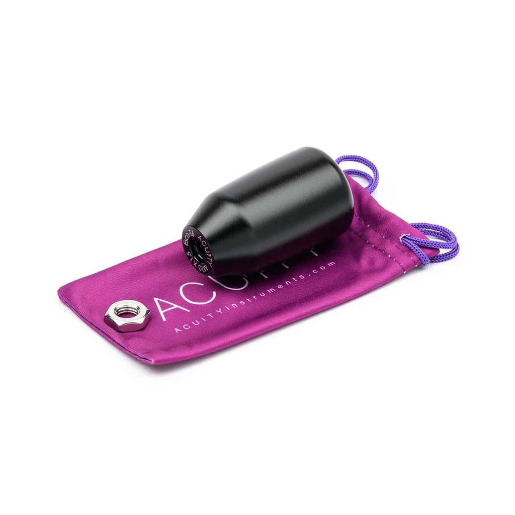 Shift knob with included stainless steel hex nut and drawstring microfiber bag