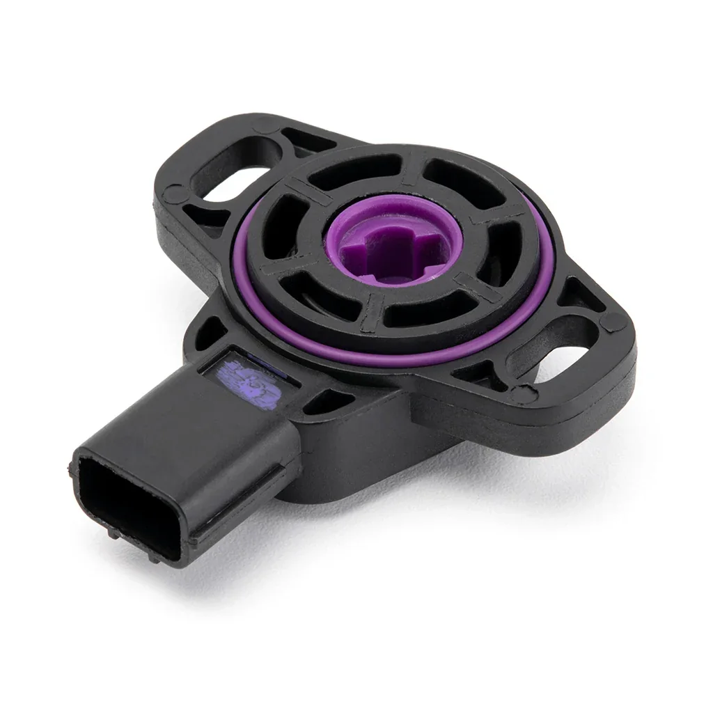 Underside of the sensor showing the purple shaft coupler and integral o-ring seal